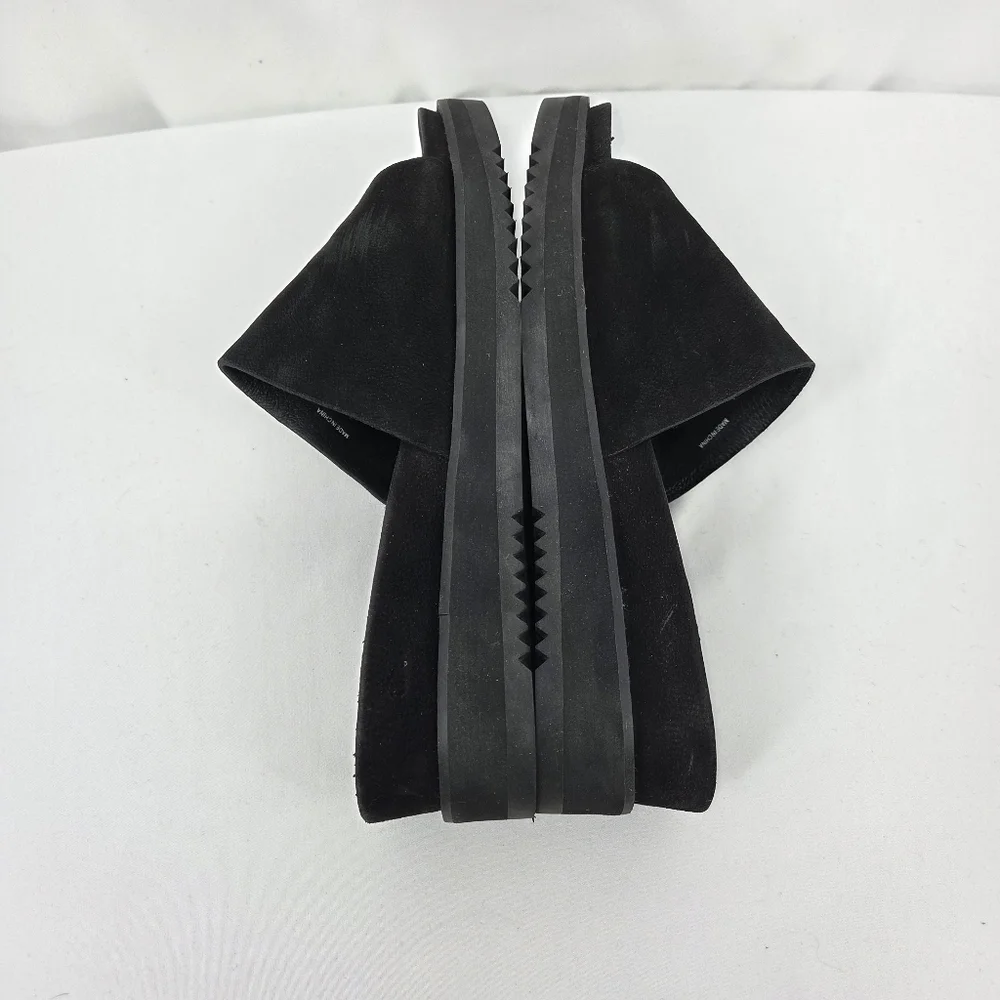 Eileen Fisher Touch Tumbled Nubuck Leather Flatform Sandal sz 9